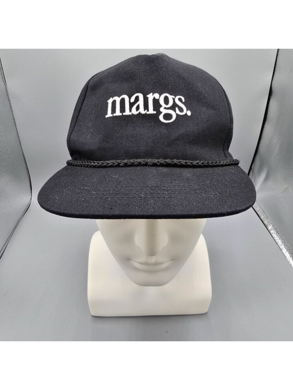 Motel Margarita "margs." Embroidered Black 5-Panel Braided Rope Snapback Hat